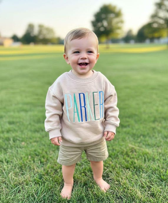 Tall Font Embroidered Sweatshirt (Boy)