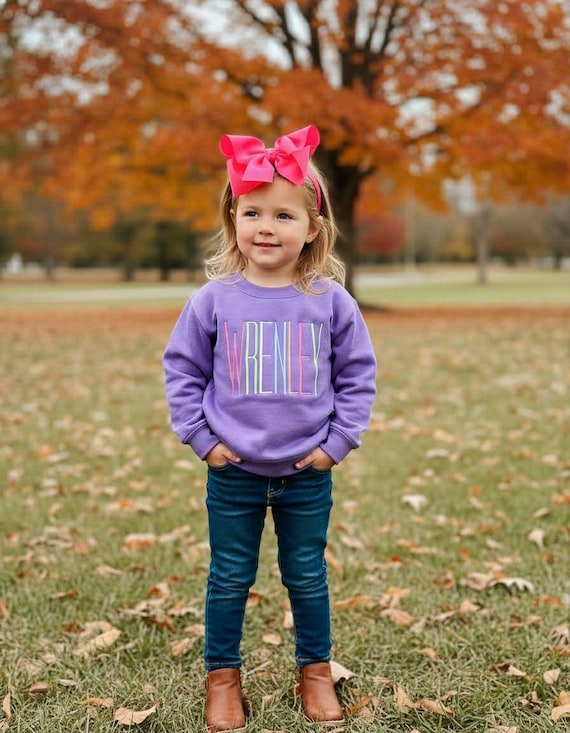 Tall Font Embroidered Sweatshirt (Girl)