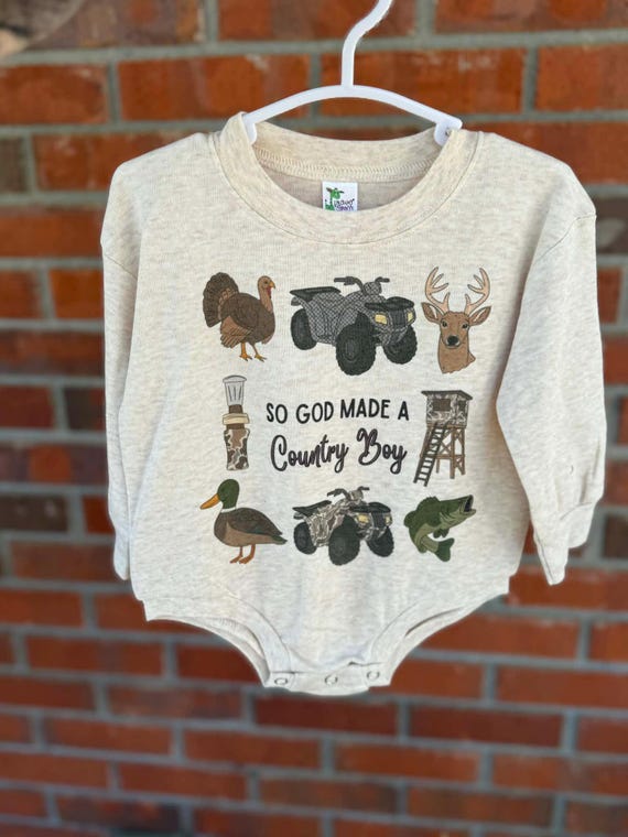 God Made A Country Boy Bubble Romper (3/6M)
