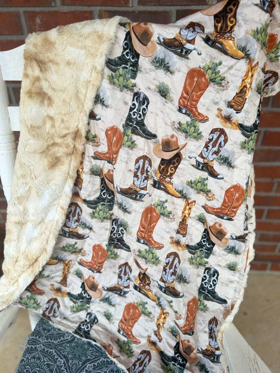 Knocking Boots Minky Blanket