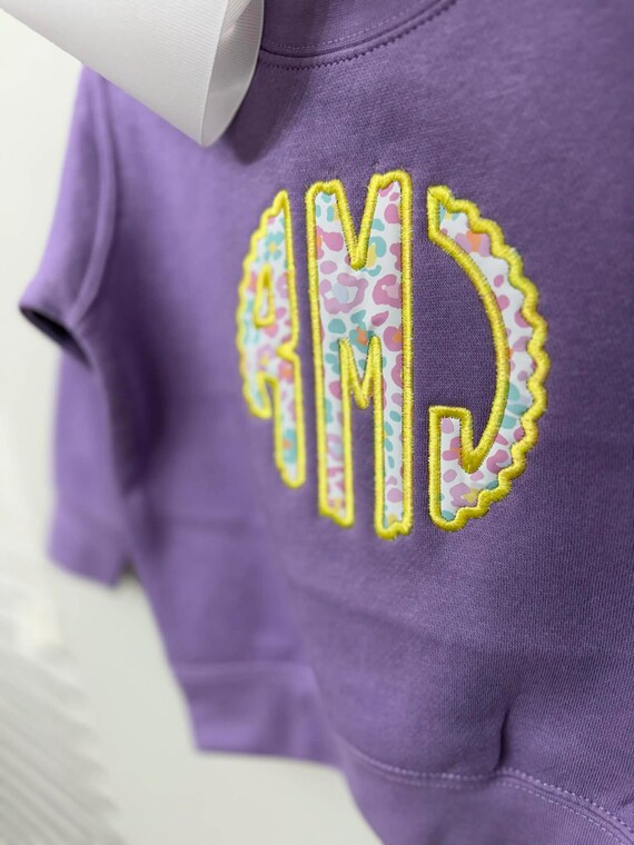 Monogrammed Applique Sweatshirt/Rompers ( Girl )