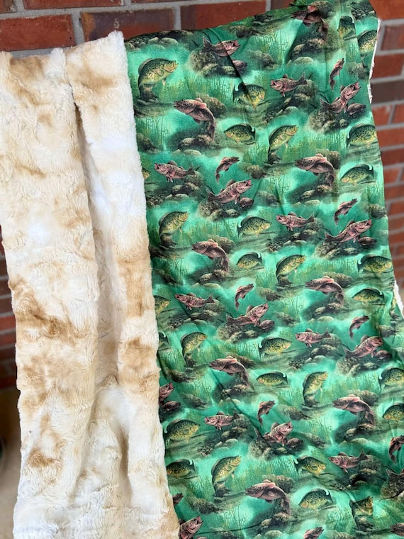 Watercolor Fish Minky Blanket