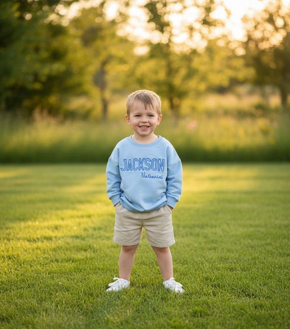 Embroidered Personalized Kids Sweatshirt Boy