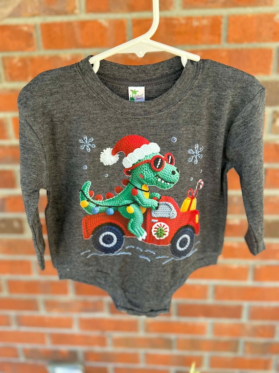 Dino Christmas Bubble Romper (6/12M)