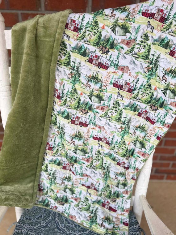 Woodland Forest Minky Blanket