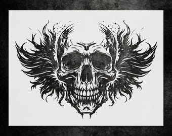 Skull Wall Stencil - Durable Reusable Mylar for Cabin Decor