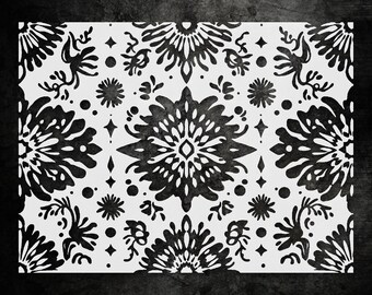 Boho Abstract Wall Stencil: Reusable Mylar for Meditation Rooms