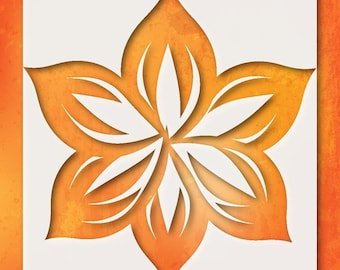 Floral Wall Painting Stencil - Symmetrical Petals, Reusable Mylar