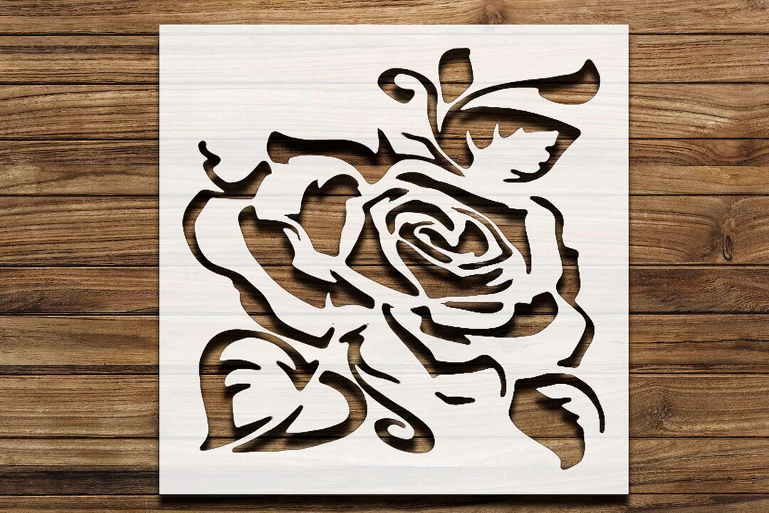 Big Rose Stencil for Painting 5.5x5.5 Inch - Reusable Mylar for DIY ...