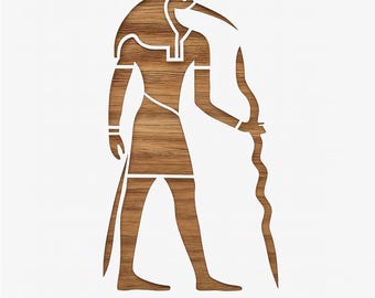 Egyptian God Thoth Stencil - Reusable Mylar Painting Template for DIY Wall Art 8.5 x 11 inches