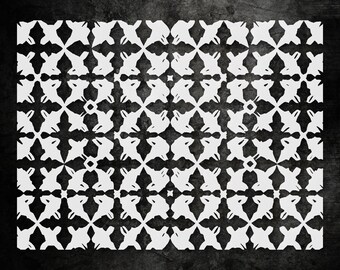 Repeating Geometric Wall Stencil: Modern Minimalist Design (Reusable)