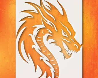 Dragon Wall Stencil: Fantasy Design - Durable Reusable Mylar