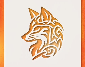 Fox Head Wall Stencil: Reusable Mylar - Rustic Cabin Decor