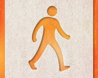 Urban Pedestrian Wall Stencil, Reusable Mylar (Minimalist Decor)