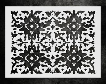 Rustic Cabin Wall Stencil, Folk Pattern (Reusable Mylar)