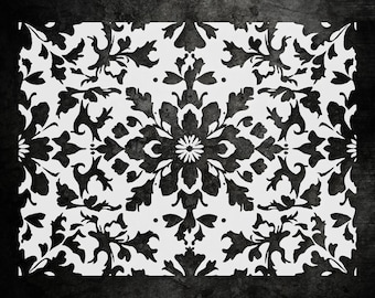 Floral Wall Stencil: Ornamental Pattern - Reusable Mylar Design