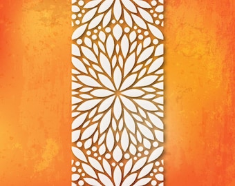 Cottage Garden Wall Stencil, Floral Leaves and Petals (Reusable Mylar)