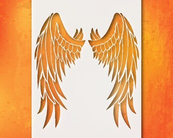 Angel Wings Wall Stencil, Reusable Mylar (Spiritual Room Decor)