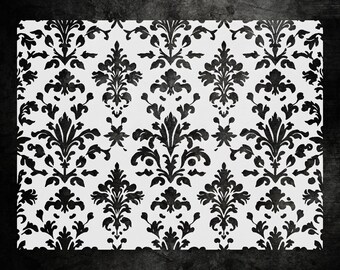 Boho Damask Wall Stencil, Reusable Mylar (Yoga Studio DIY)