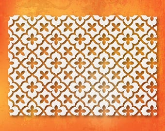Quatrefoil Wall Stencil: Geometric Tile Pattern for DIY Decor
