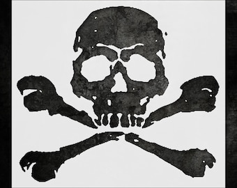 Skull and Crossbones Stencil: Reusable Mylar for Rustic Walls