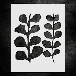 Overlapping Leaf Wall Stencil: Reusable Mylar, Organic Garden Design