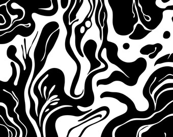 Organic Shapes Wall Stencil - Reusable Painting Template