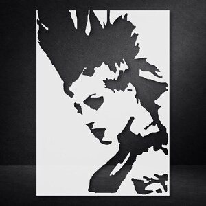 Silhouette Hair Stencil: Spiky Profile Design (Craft and Art Use)