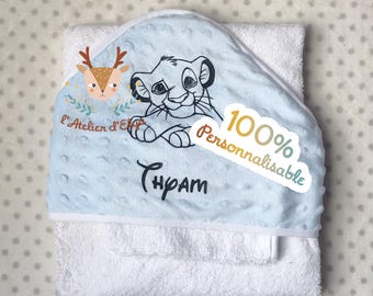 Cape de Bain – Minky doux – Serviette | Gant de Toilette - Naissance fille ou garçon – Cadeau personnalisé