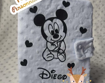 Protège Carnet de Santé Mickey Disney Personnalisé – Naissance fille ou garçon – Cadeau personnalisé
