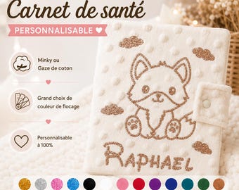 Protège Carnet de Santé Animaux Personnalisé – Naissance fille ou garçon – Cadeau personnalisé
