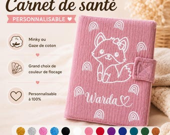 Protège Carnet de Santé Animaux Personnalisé – Naissance fille ou garçon – Cadeau personnalisé