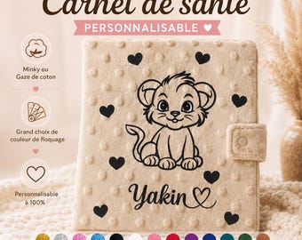 Protège Carnet de Santé Animaux Personnalisé – Naissance fille ou garçon – Cadeau personnalisé