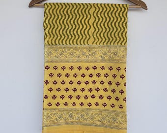 Hand Block Print Organic Cotton Sarong: Beach Wrap Cover-Up,