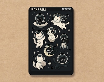 Weltraum Katze Aufkleber, Kawaii Astronaut Katze Planner Aufkleber, Niedliche Galaxy Katze Journal Aufkleber, Lustiges Kosmisches Katze Briefpapier Geschenk
