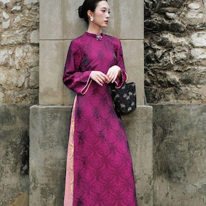 green emerald velvet dress Pink and Green Cotton Silk Dress main image 1