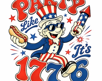 Fiesta del 250 aniversario de EE. UU. como si fuera 1776 PNG / Imágenes prediseñadas patrióticas del 4 de julio (Diseño digital)