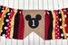 WEEKEND SALE Ends Sunday Mickey Mouse Inspired Fabric Banner Mickey Mouse Dots Highchair Garland/Banner ,Photo Prop, Rag High Chair Banner 