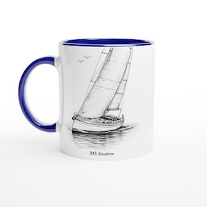 パフォーマンス Segelyacht Tasse PERSONALISIERBAR 325ml |ドッペルセイティグベッドドラックト |レガッタ セグラー ゲシェンク |海洋芸術