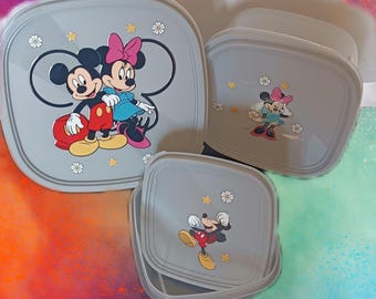 Frischhaltedosen 3er Set mit süßem Micky u. Minnie Maus Motiv