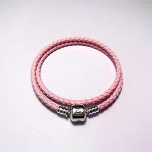 35cm long( small) pandora pink leather double bracelet