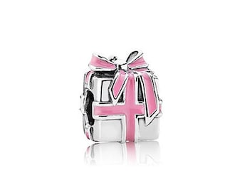 pandora all wrapped up pink ribbon gift present charm ale 925