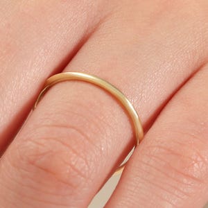 14k Solid Gold 1.3mm Wedding Band: Thin Plain Stacking Ring for Women