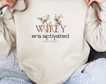 Wifey Sweater, Honeymoon outfit, Mrs sweatshirt, Newlywed Apparel, Wedding sweater for wife, just married gift