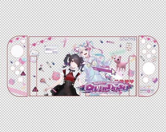 Funda para Switch Lite con diseño de chica necesitada y sobredosis, estilo anime kawaii, pegatina rosa para consola, calcomanía para videojuegos con diseño de chica de dibujos animados.