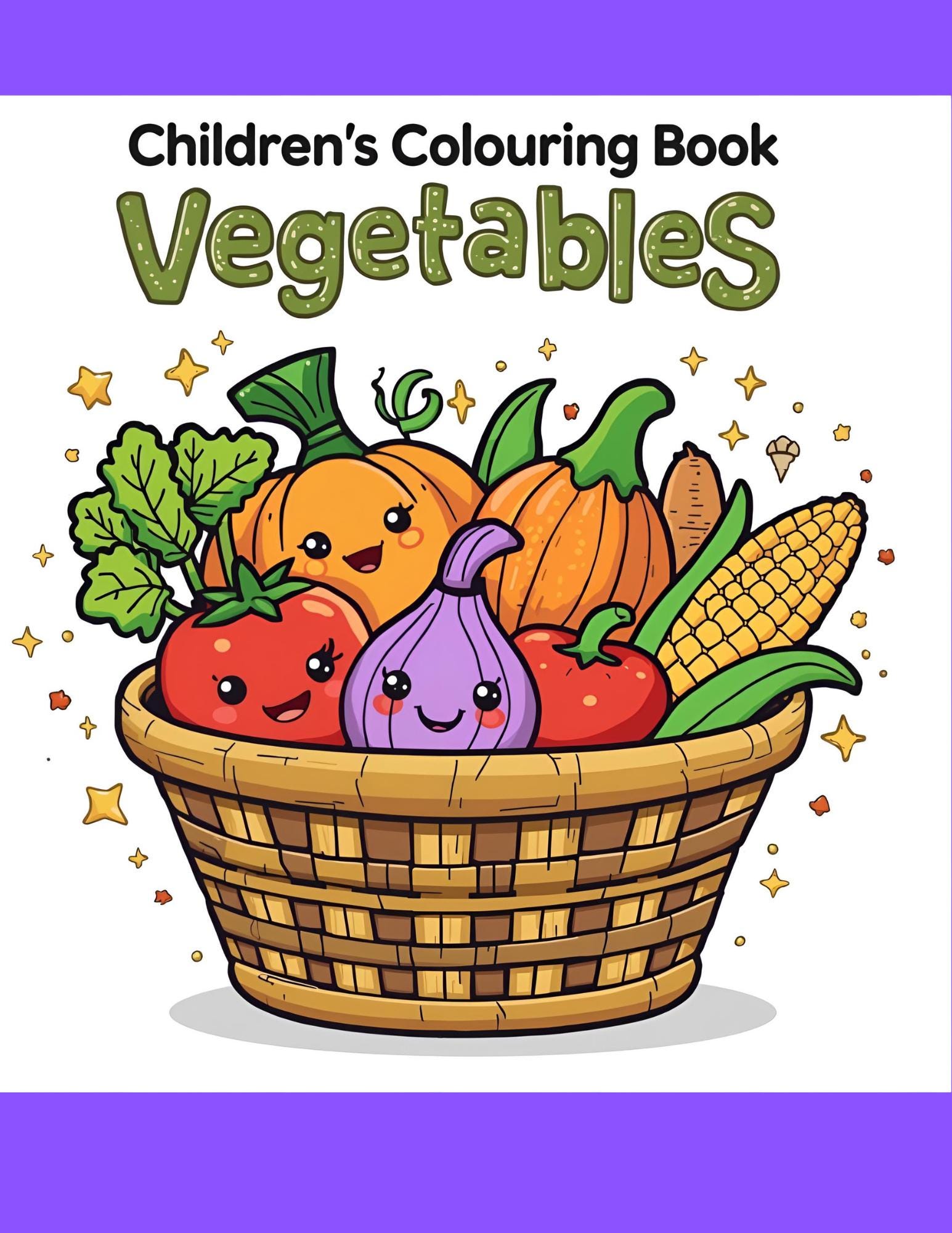 24 Vegetable Coloring Pages - Etsy, image size:1545x2000