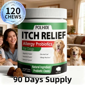 120 Chews Probiotic Chews For Dogs Digestive,Gut Nutrition Supplement,Dogs Ear,Skin and Coat Care