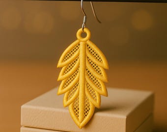 FSL Embroidery Earring. Machine Embroidery Design. Leaf Lace Earring. Free Standing Lace. DST, PES And Other Format. instant Download