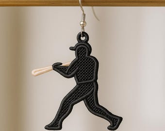 FSL Embroidery Earring. Baseball Earring. Machine Embroidery Design. Baseball Ornament. Free Standing Lace. DST, PES And Other Format