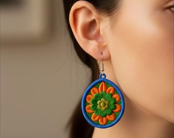 Pendientes FSL, diseño de bordado a máquina, encaje independiente, hermosa joyería de encaje, descarga digital
